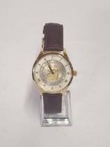First World War Kings Shilling 100 Years Commemorative Watch. Gold-plated with leather strap.