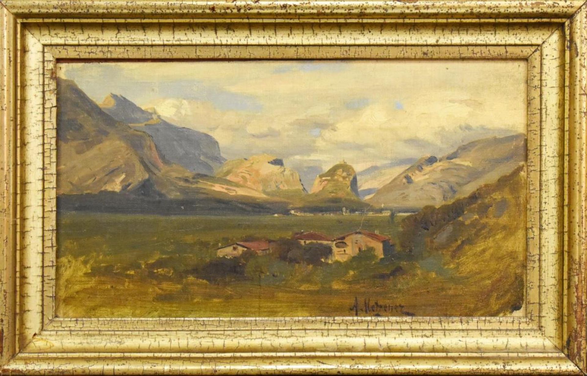 METZENER, ALFRED. Berglandschaft. Öl/Lwd./Hartfaser.