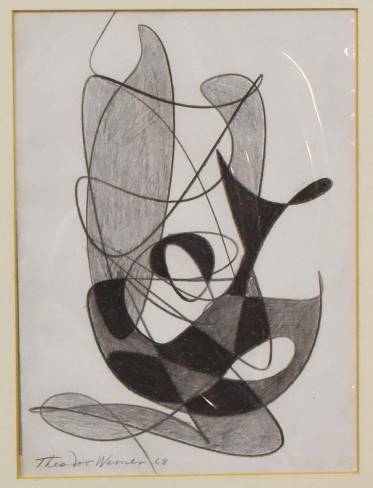 WERNER, THEODOR. Abstrakte Komposition (1968). Bleistiftzeichnung. - Bild 3 aus 3