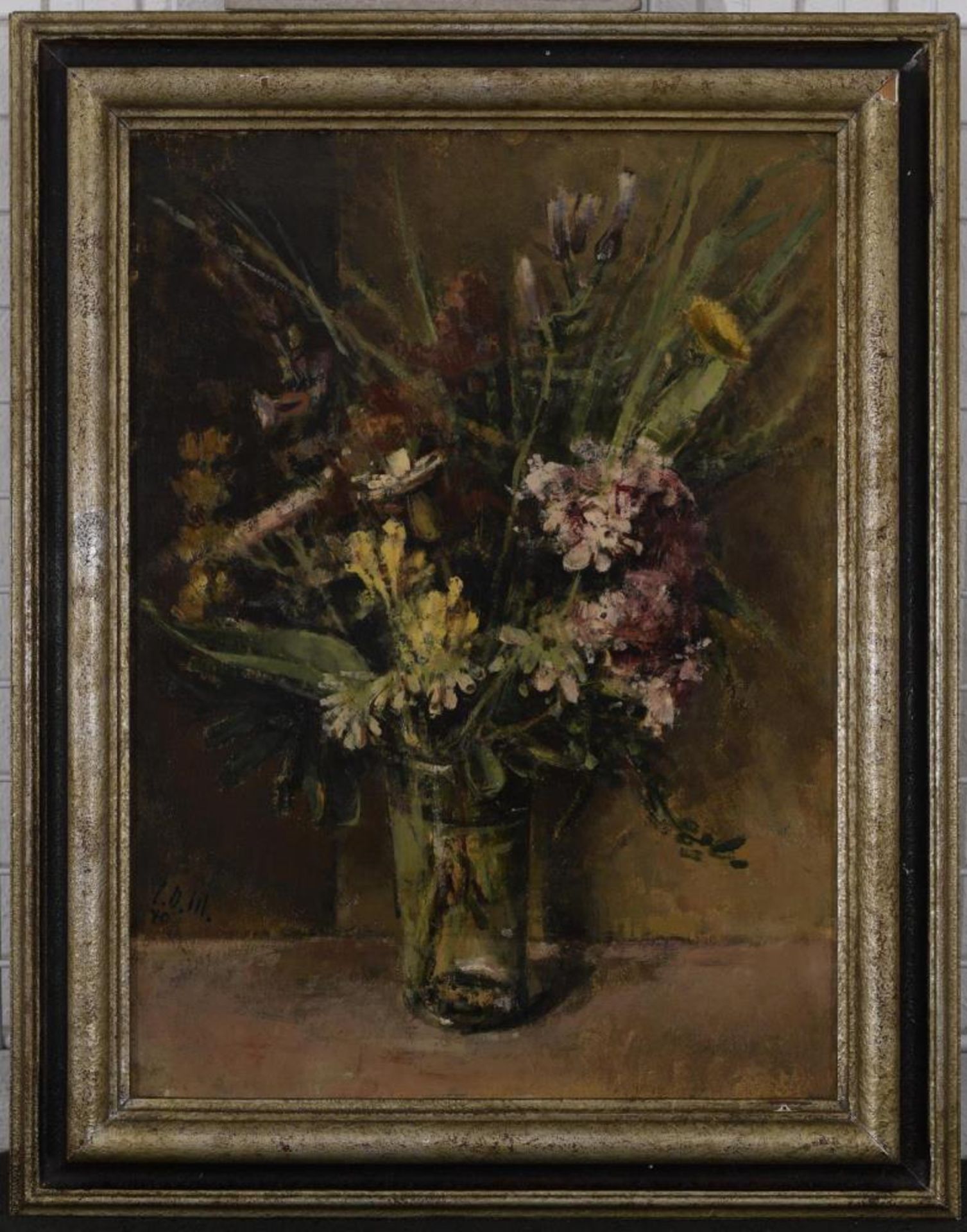 MÜLLER, CARL OTTO. Blumenstillleben. Öl auf Karton. - Image 2 of 3