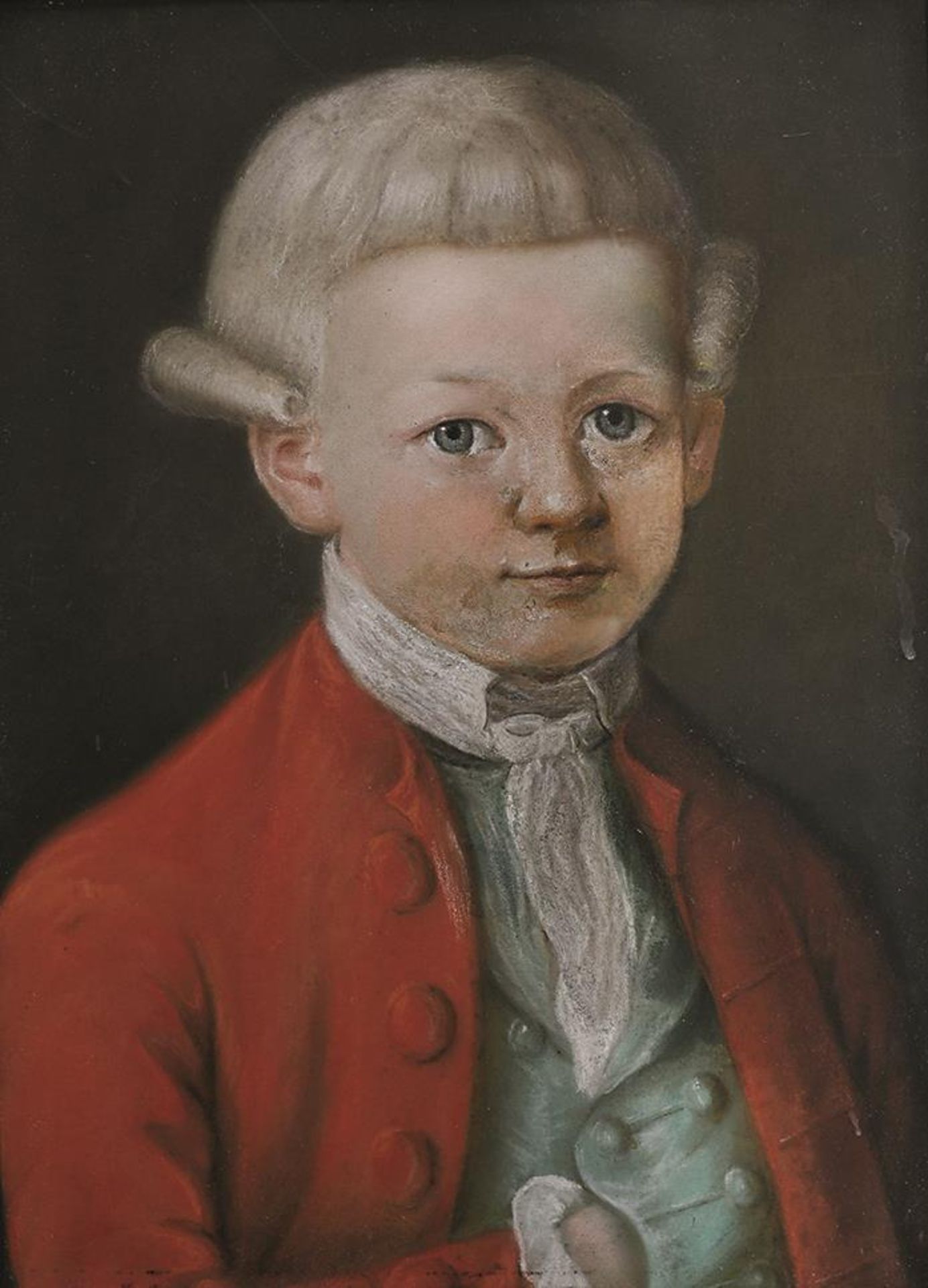 UNBEKANNT. Kinderbildnis (Wolfgang Amadeus Mozart?). Pastell.