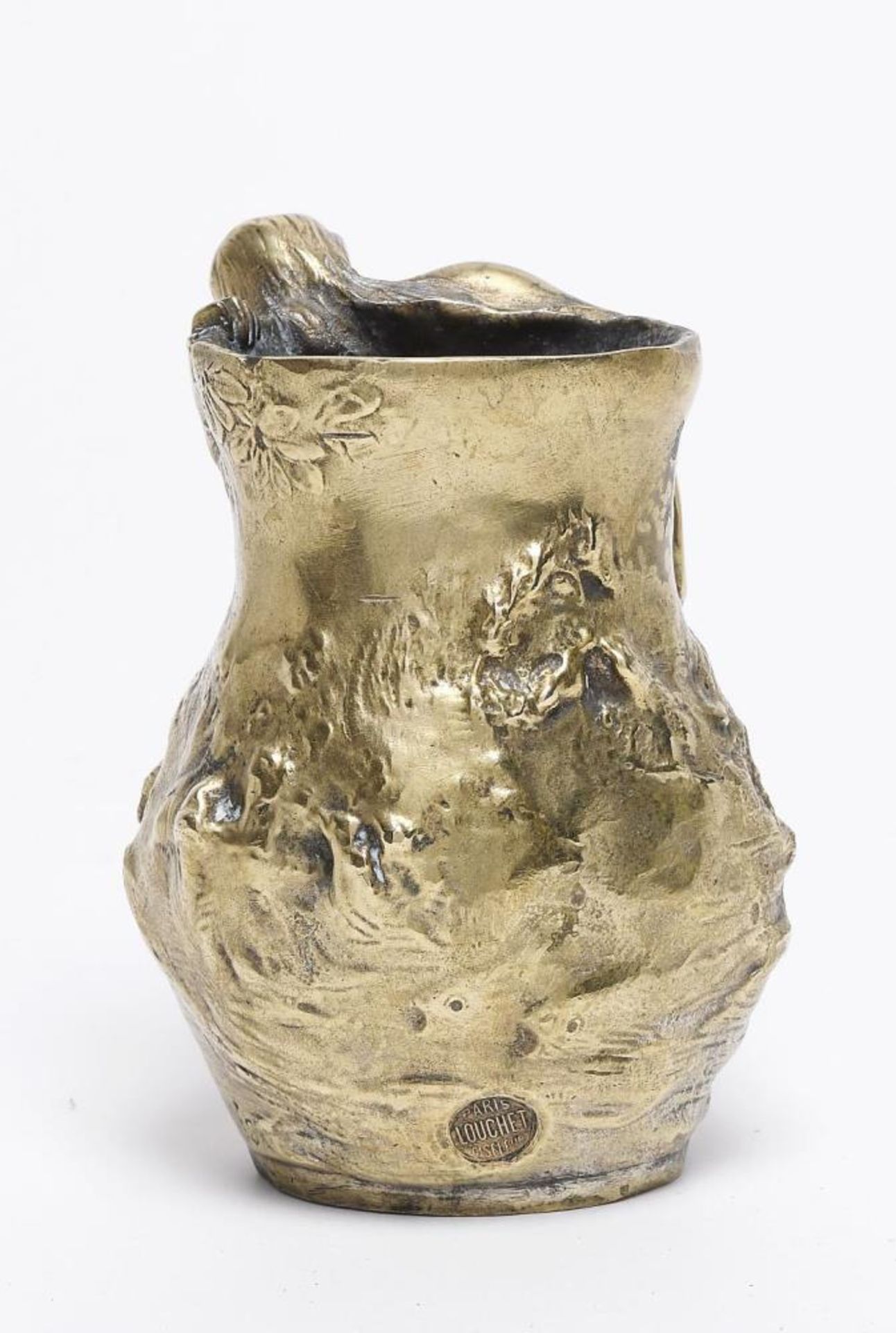 Jugendstil-Vase. Korschann, Charles (1872 Brünn - 1943 ebd.) | Bronze, vergoldet. - Bild 2 aus 2