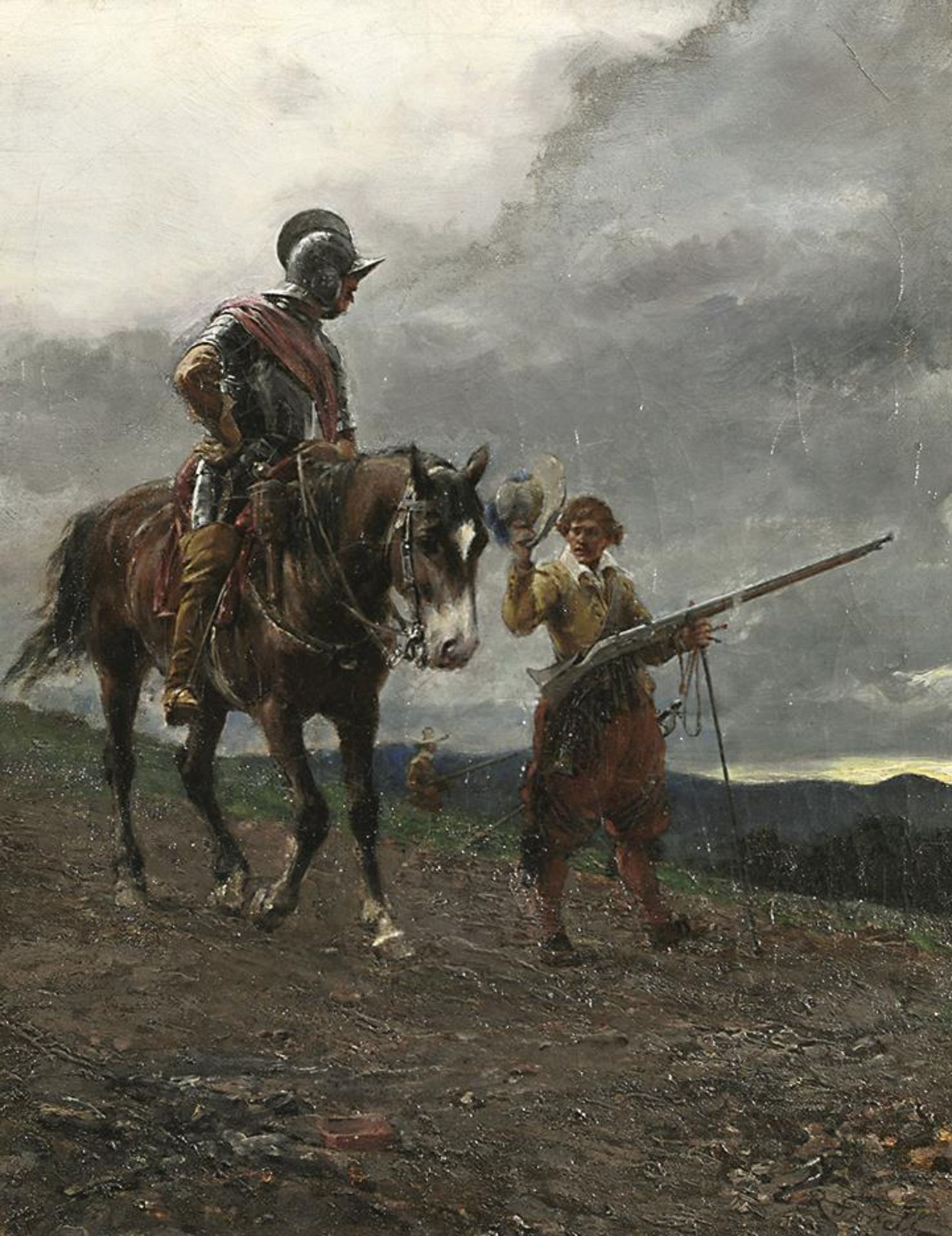 FORELL, ROBERT. Reiter mit Musketier. Öl auf Lwd. - Image 2 of 2