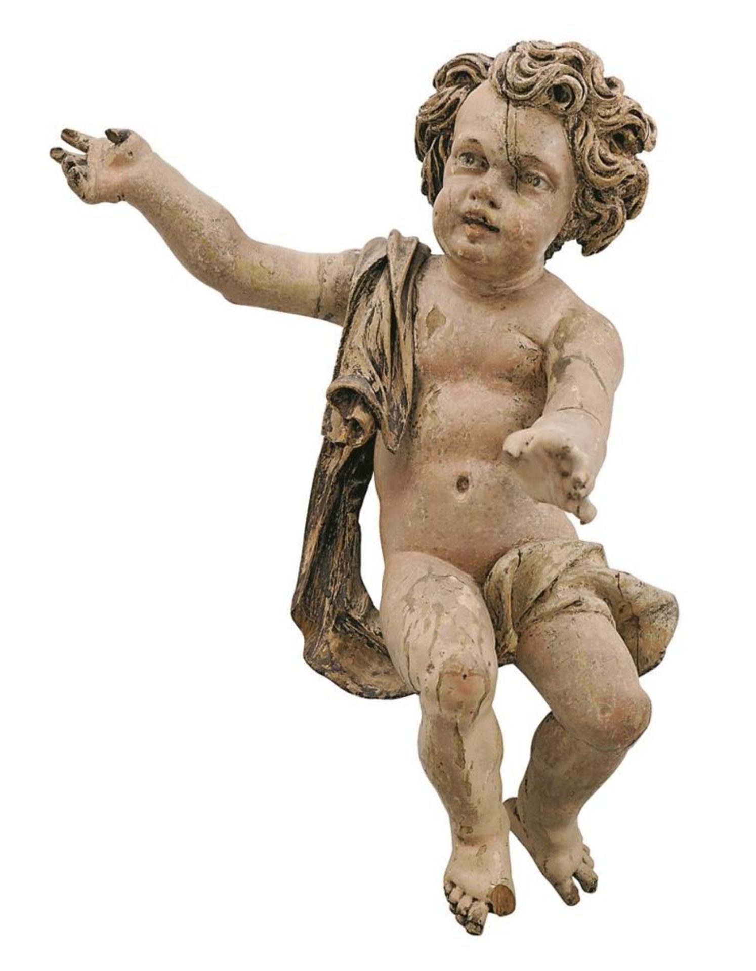 Putto. Süddeutsch, 18. Jh. | Linde, geschnitzt, farbig gefasst.