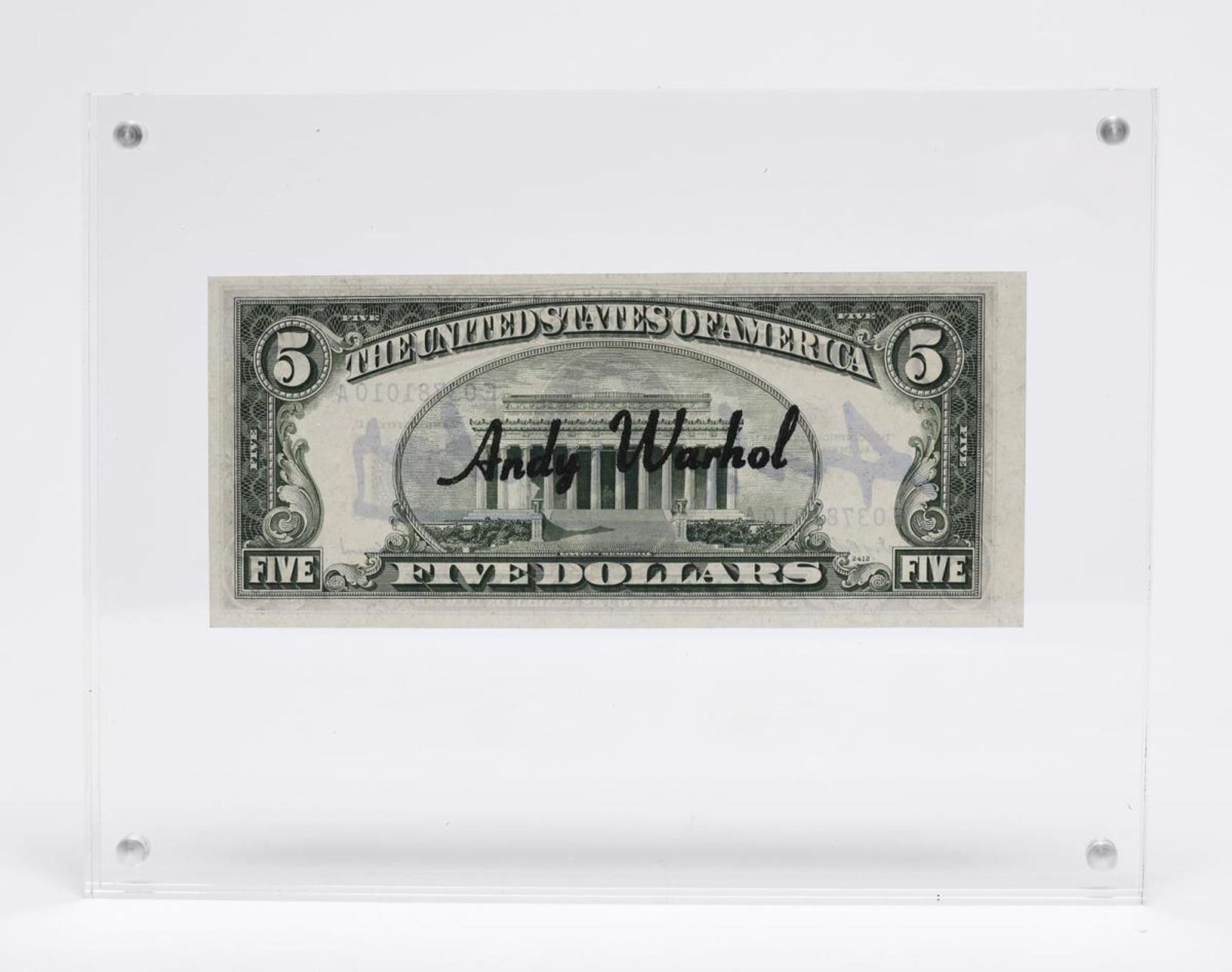 WARHOL, ANDY. 5 Dollars Lincoln. Multiple. - Bild 2 aus 3