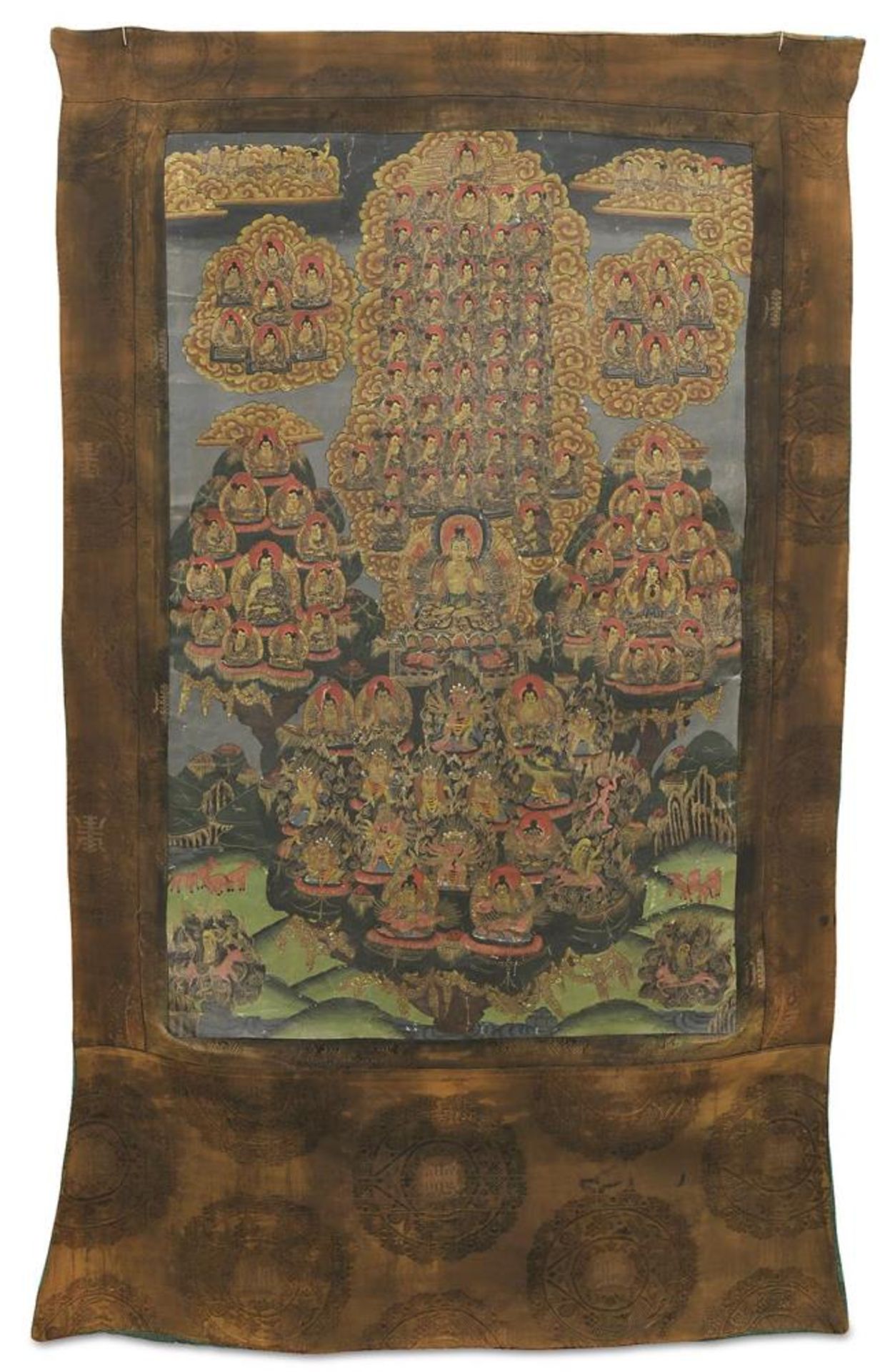 Thangka: Zufluchtsbaum. Tibet, 19./20. Jh. | Tempera, gold gehöht.