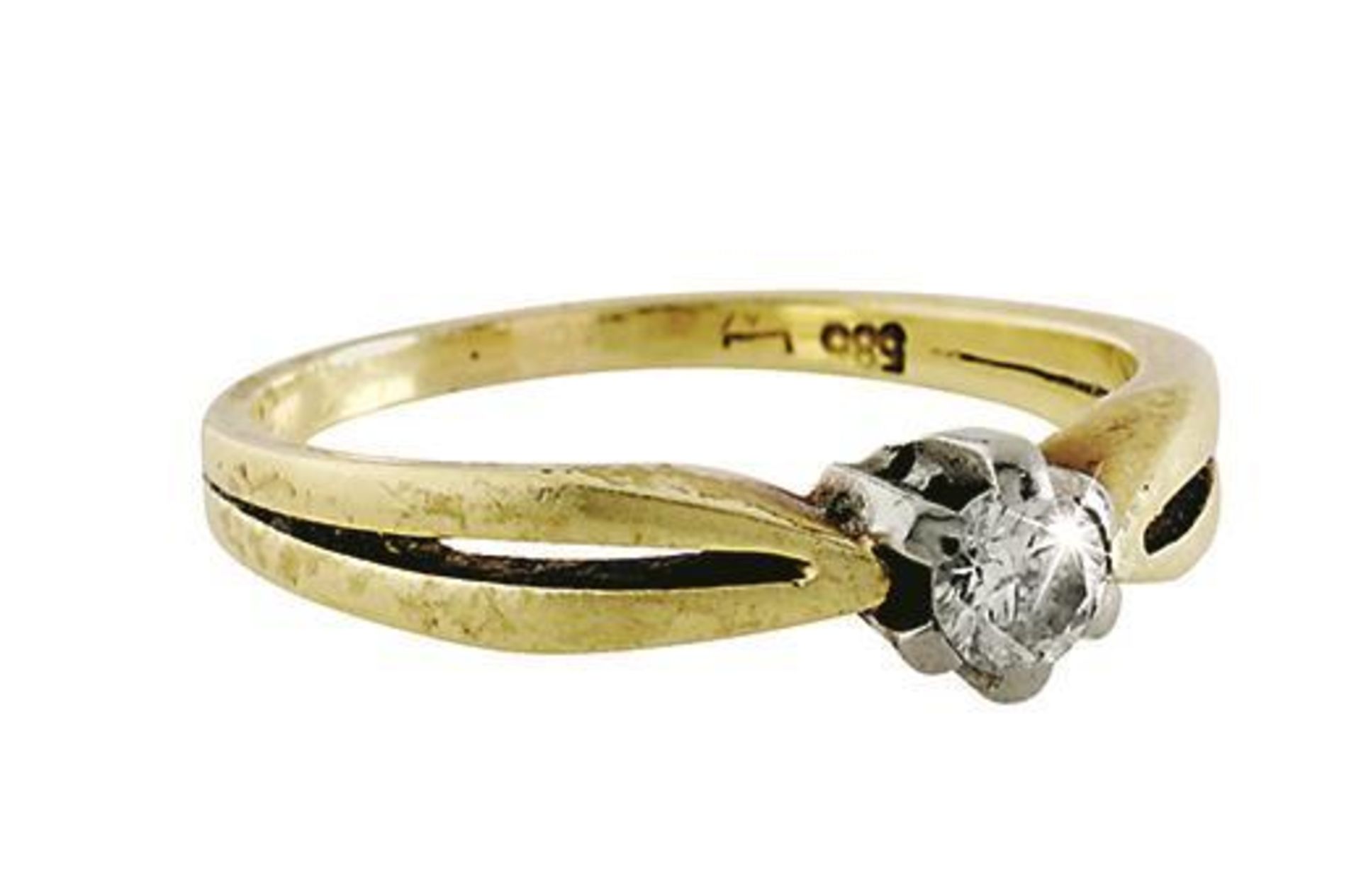 Ring. Um 1960 | 14 K GG und WG, Marken (585).