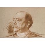 LENBACH, FRANZ SERAPH VON (ZUGESCHRIEBEN). Porträt Otto von Bismarck . Kreidezeichnung über Bleis...