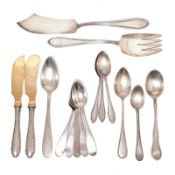 16 Besteckteile. Deutschland u.a. | Silber, tlw. vergoldet.