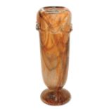 Große Vase. Verreries Schneider, wohl um 1928/33 | Farbloses Glas, orange/gelbe, verzogene Pulver...
