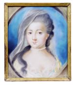 Carriera, Rosalba - Umkreis oder Nachfolge: Bildnis einer jungen Frau mit Schleier und Perlenkette