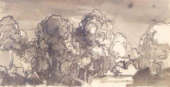Pöhlitz, Rainer: Landschaft mit Laubbäumen