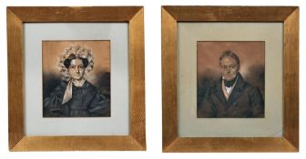 Biedermeier-Portraitpendants des Ehepaares Bosdorf