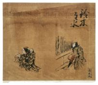 Skizze mit Figurenstudien, Wohl Shijo Schule, Japan, 19. Jh.