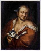 Bildnis eines Mannes mit Katze, Spanischer Meister des 17. Jahrhunderts