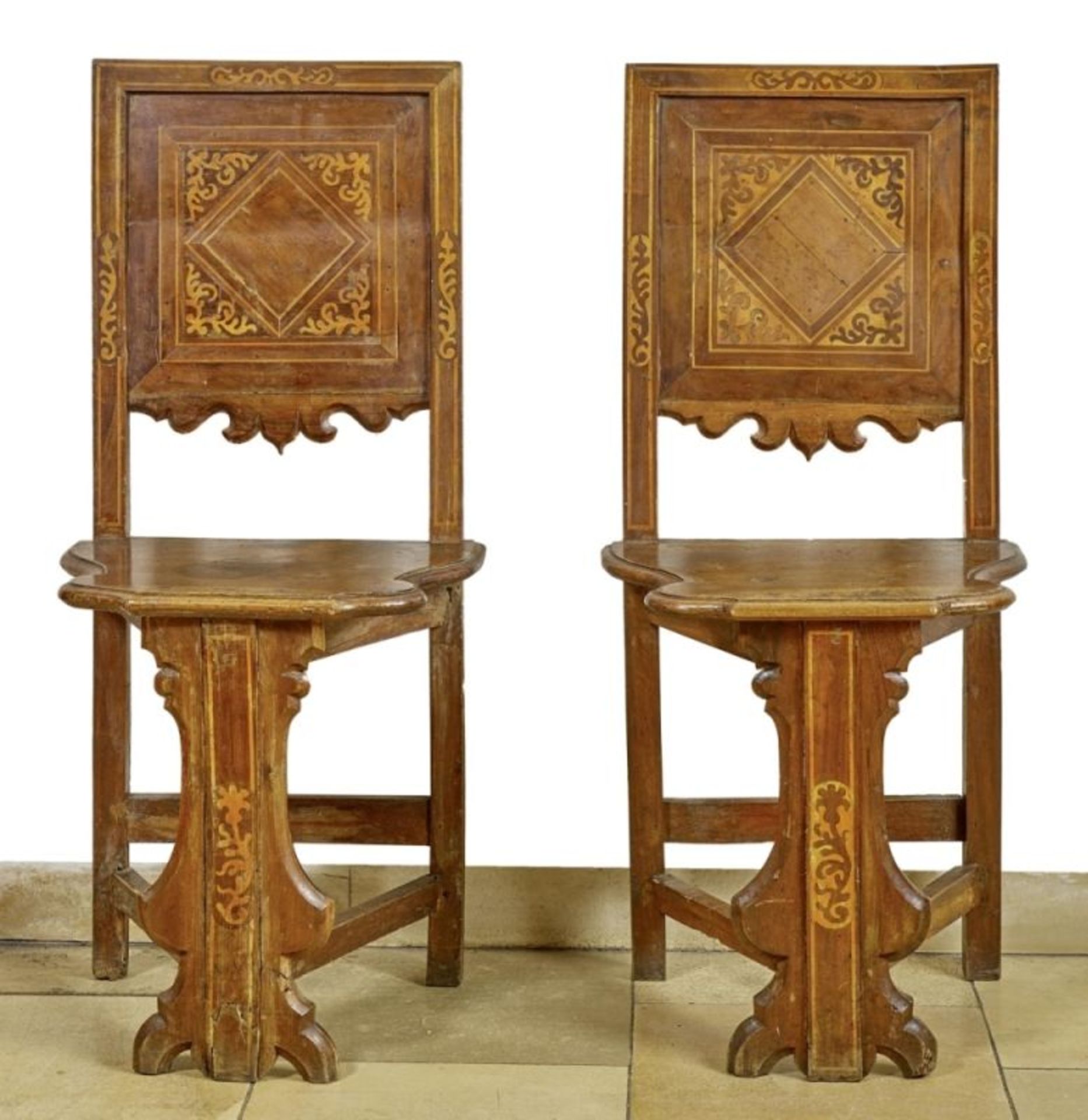 Ein Paar Stühle, Ligurien, um 1700