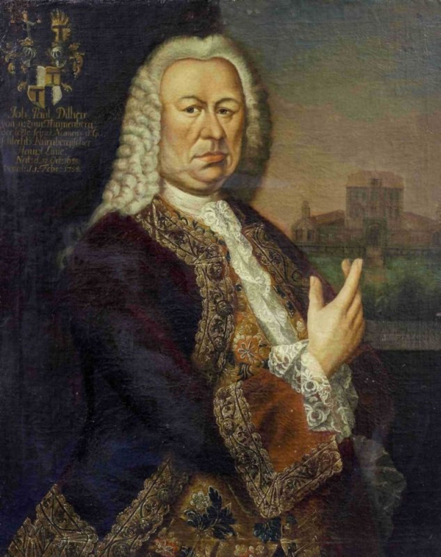 Portrait des Johann Paul Dilherr von und zum Thumenberg, Deutsche Schule des 18. Jh. - Image 2 of 2