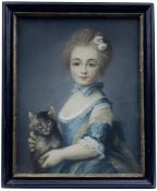 Perronneau, Jean-Baptiste: Bildnis eines jungen Mädchens mit Katze