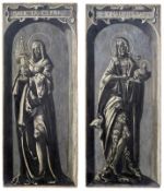 Zwei Altarflügel mit Heiligen in Grisaillemalerei, Süddeutschland, 1. Dr. 16. Jh.