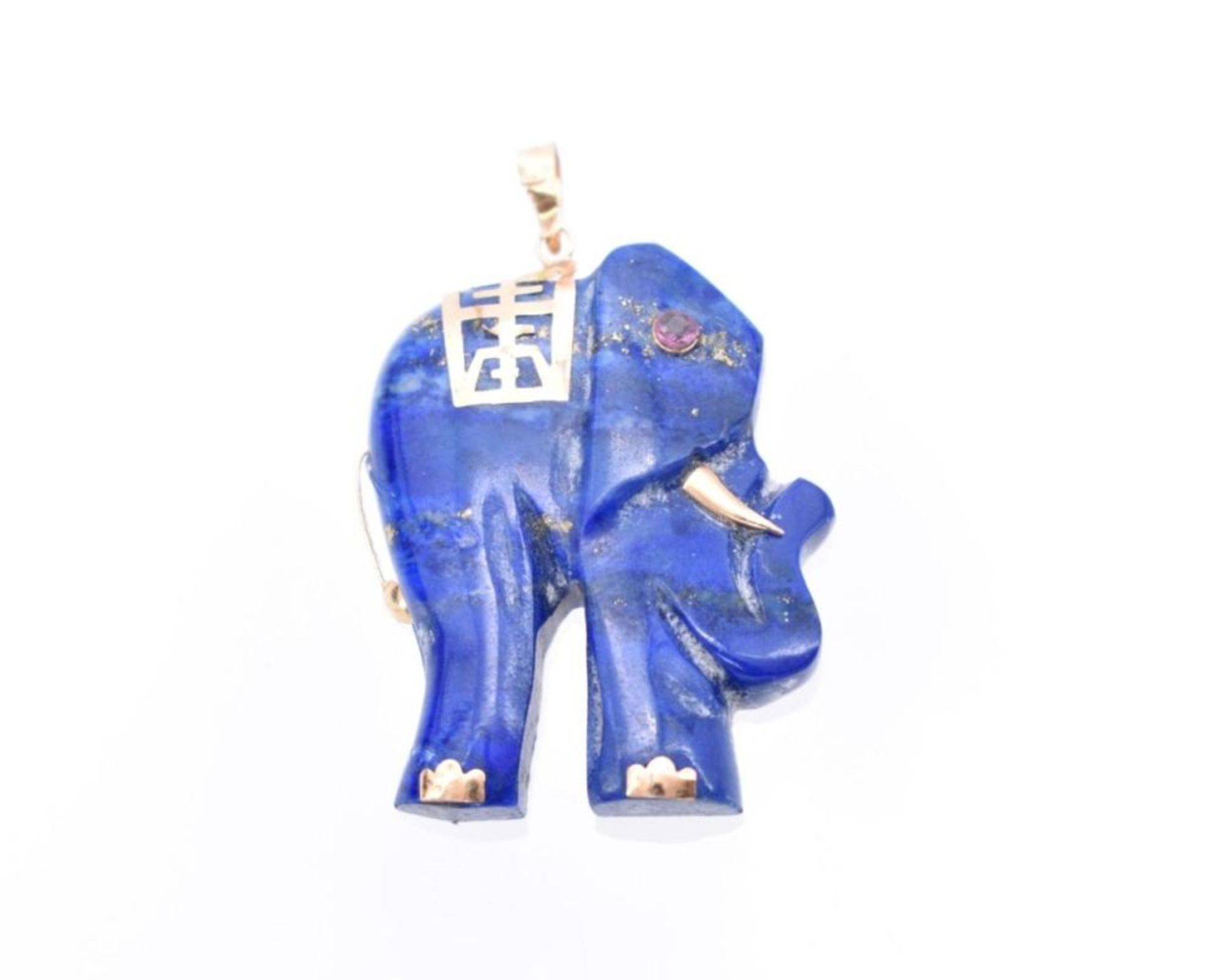 Elefant-Anhänger aus Lapislazuli, Orient, 20. Jh.