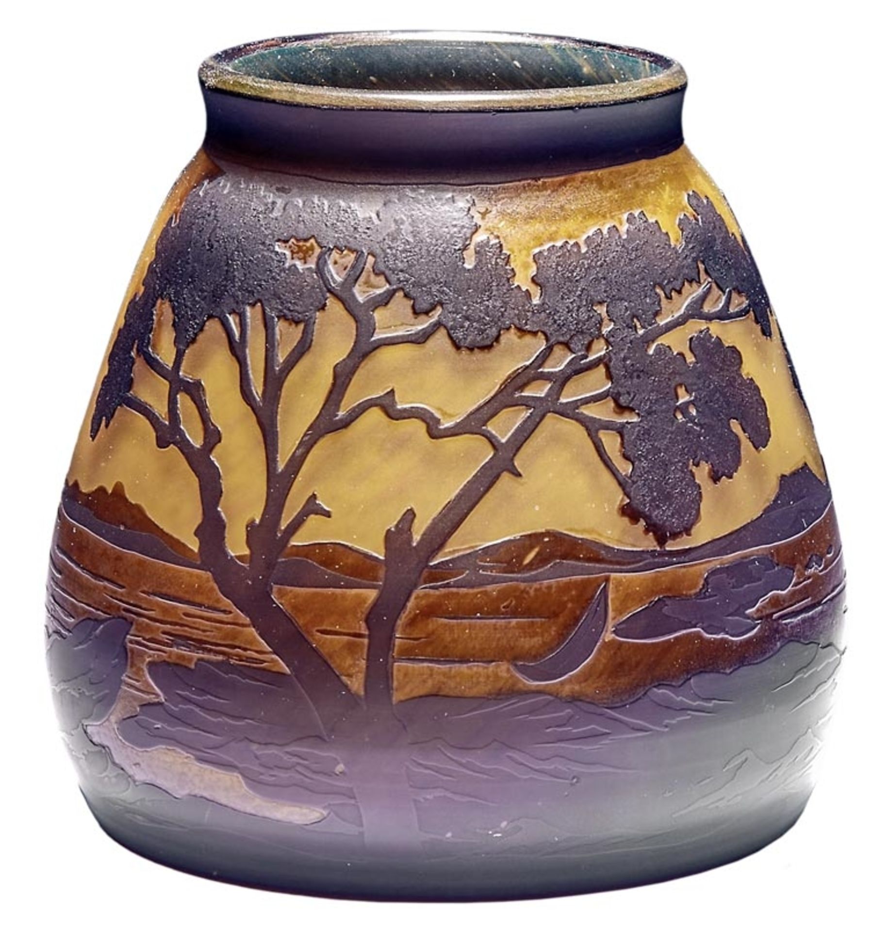 Vase mit Seelandschaft, Muller Frères, Lunéville - um 1915