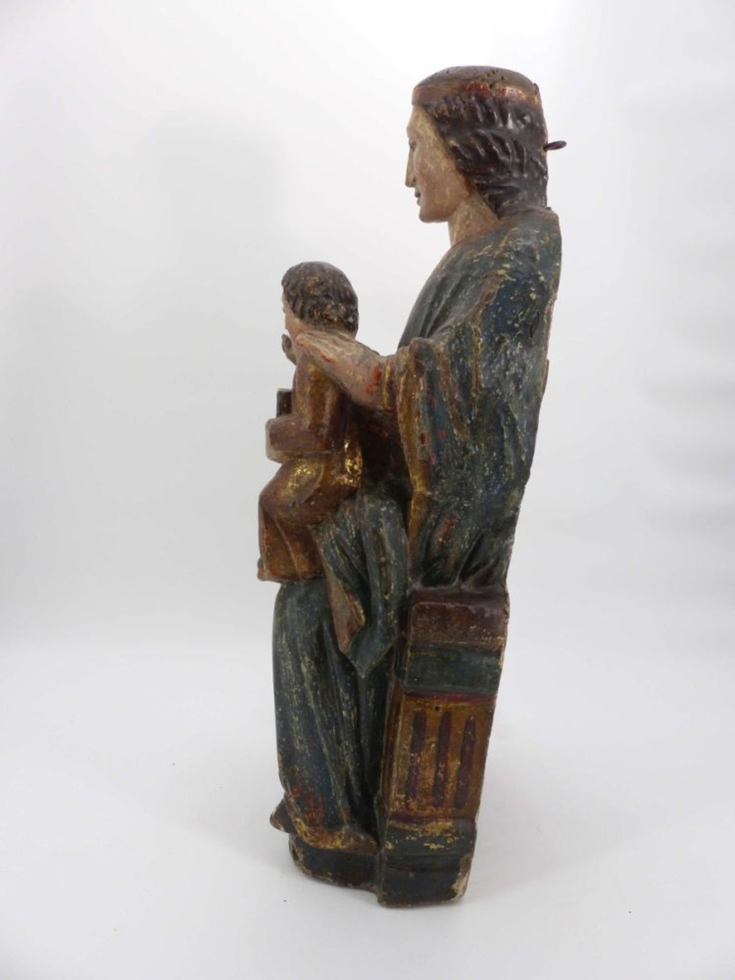 Sitzende Maria mit Kind, Vermutlich Süddeutschland, um 1400 - Image 4 of 12