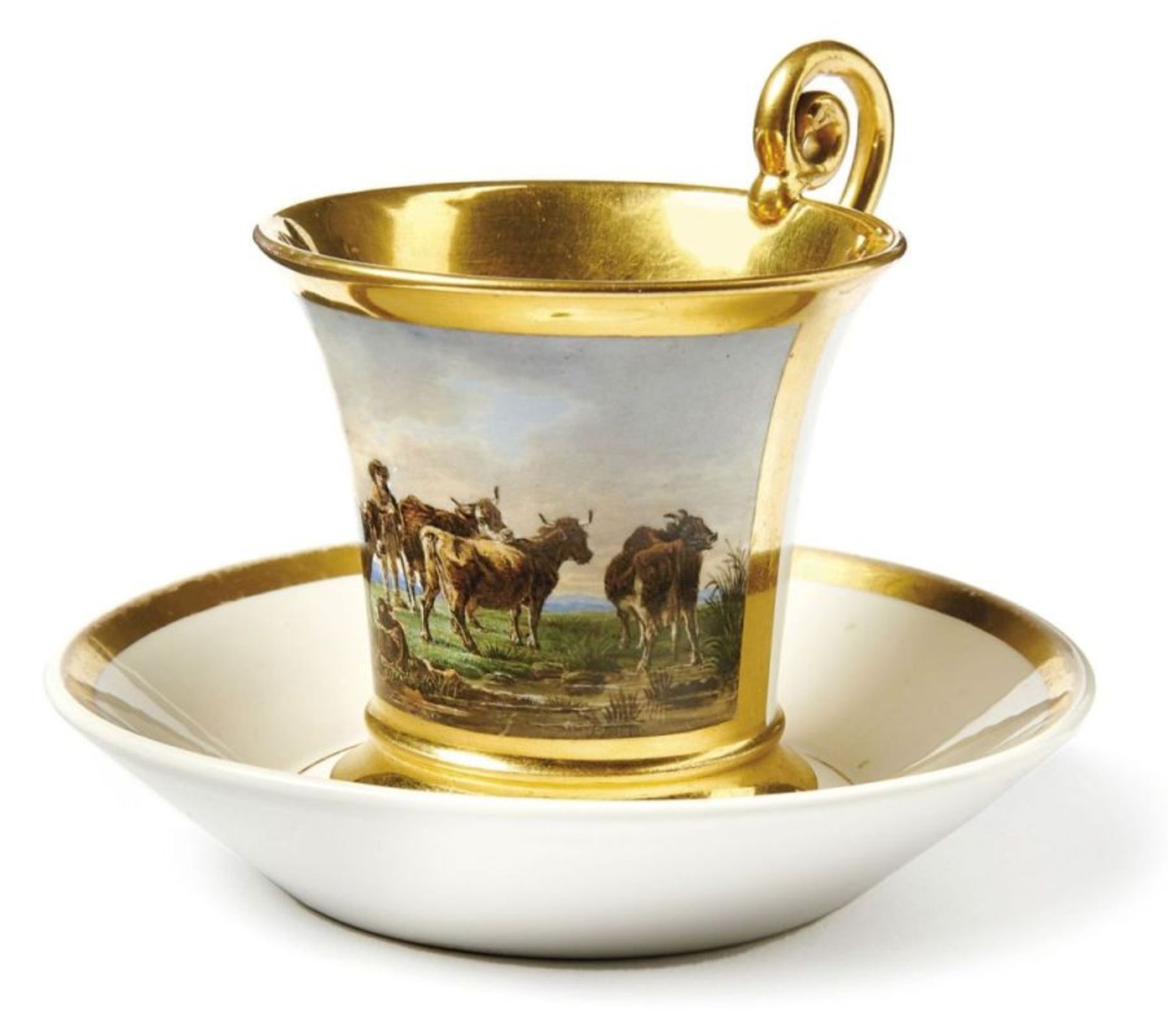 Bildtasse mit Untertasse, Nymphenburg, um 1810/15 - Bild 14 aus 14