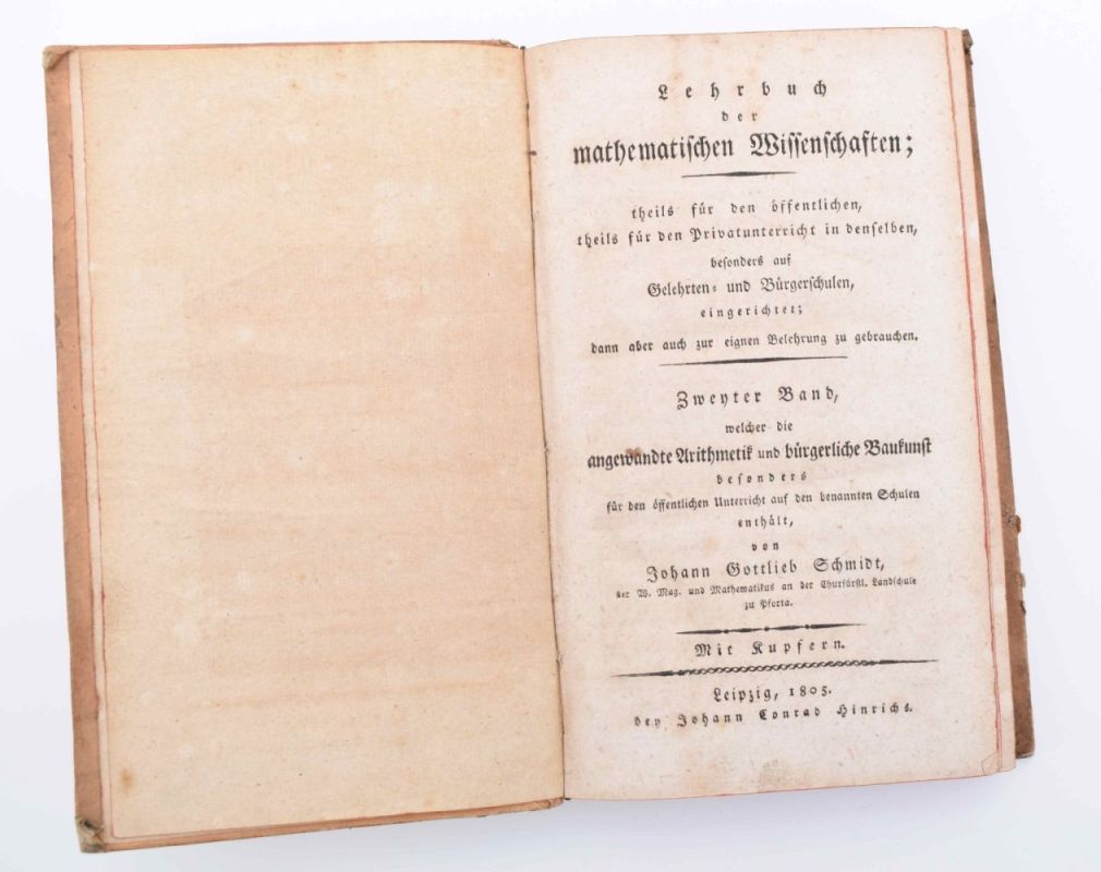 Schmidt, Johann Gottlieb: Lehrbuch der mathematischen Wissenschaften - Image 2 of 3
