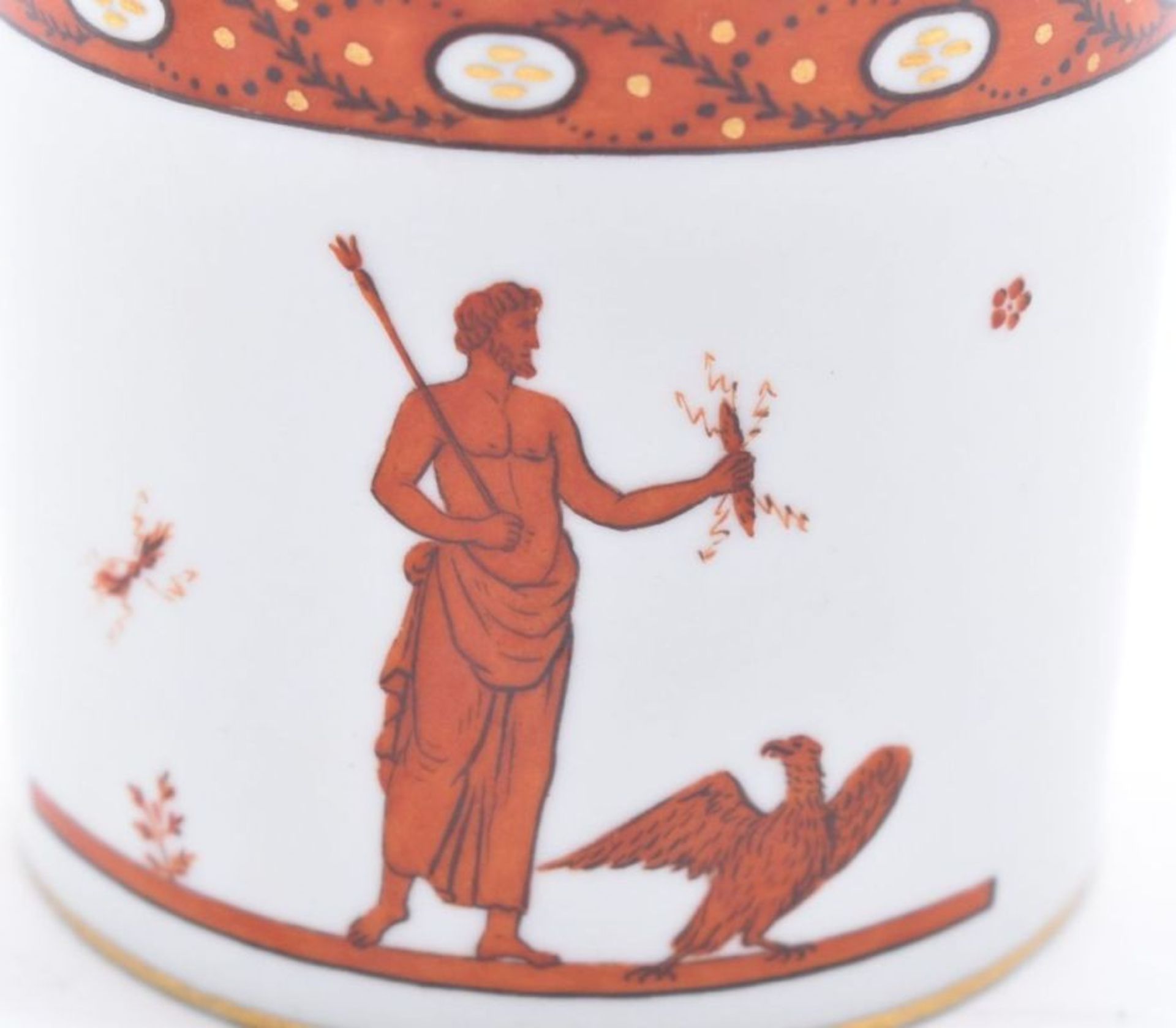 Empire-Tasse und Untertasse mit mythologischen Figuren, Fürstenberg, um 1800 - Image 5 of 6