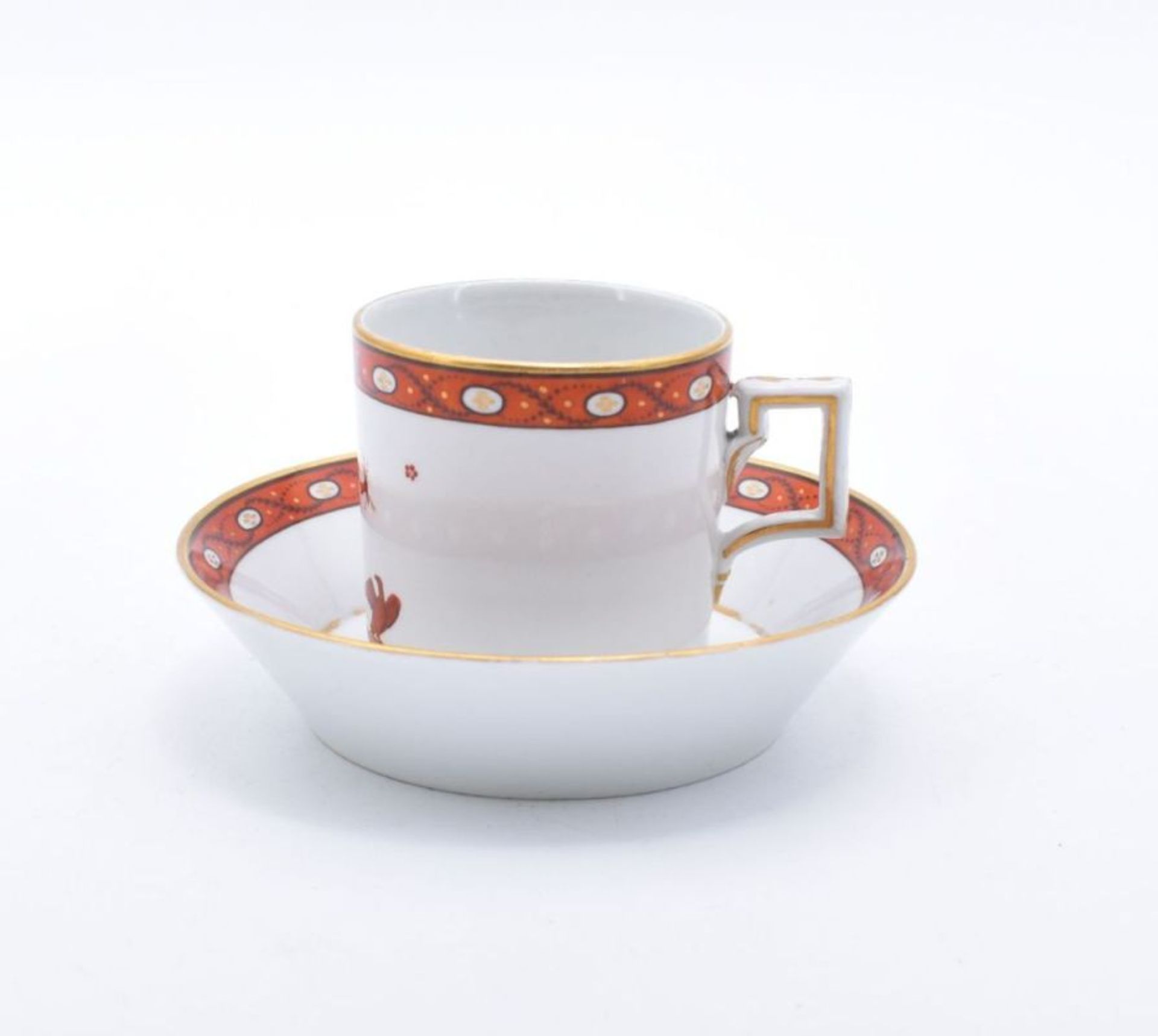 Empire-Tasse und Untertasse mit mythologischen Figuren, Fürstenberg, um 1800 - Image 3 of 6