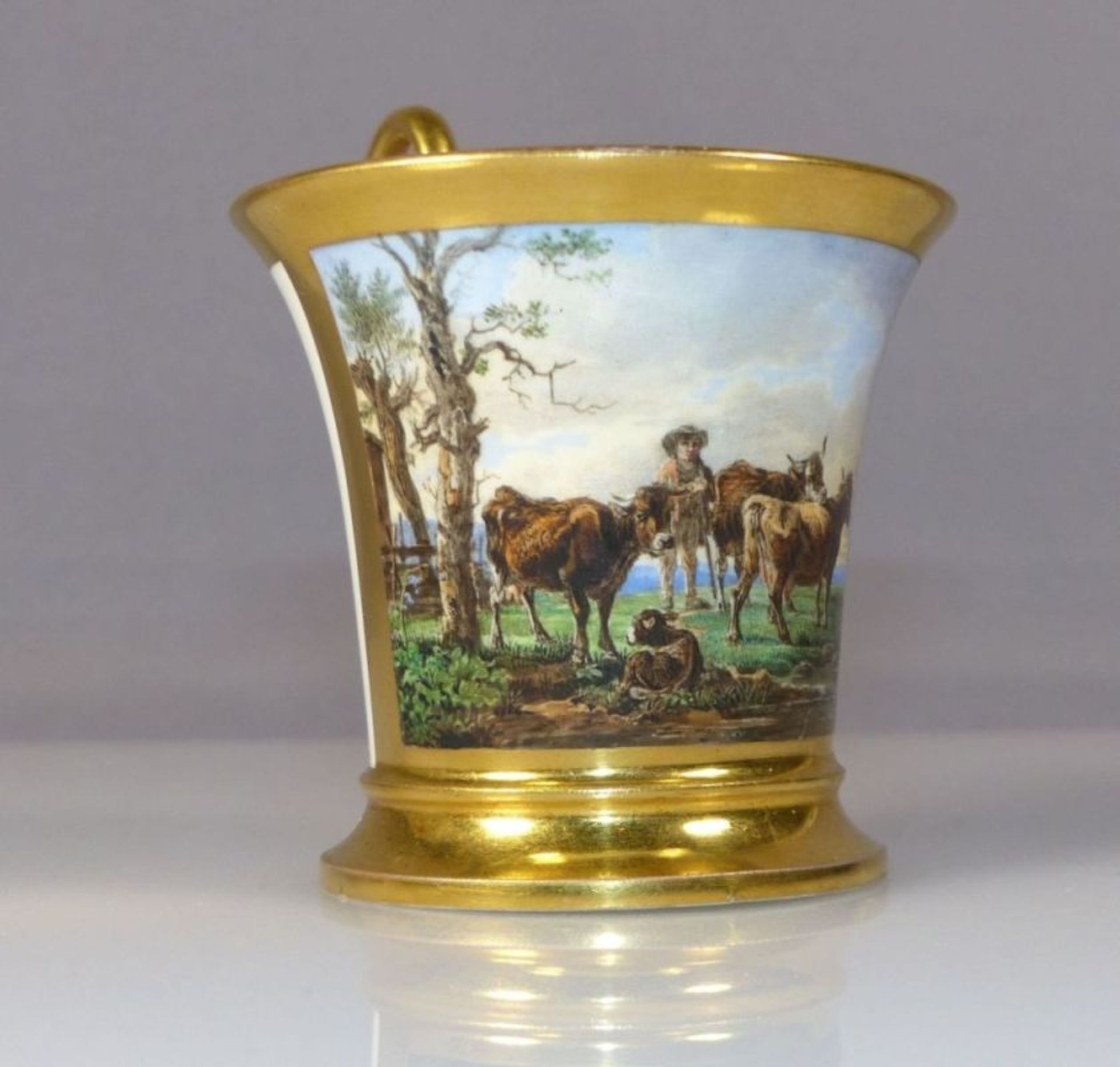 Bildtasse mit Untertasse, Nymphenburg, um 1810/15 - Bild 10 aus 14