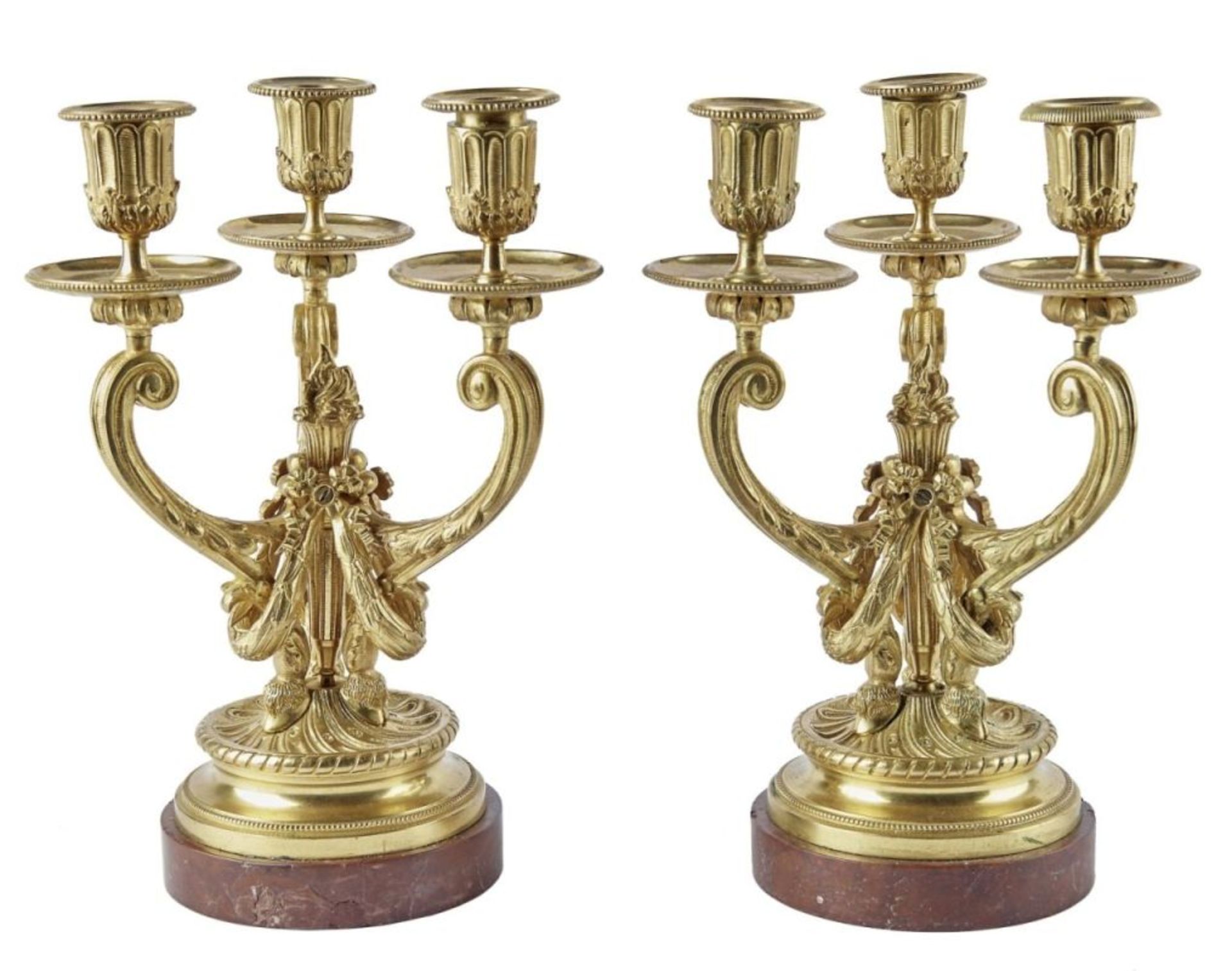 Leuchterpaar im Louis-XVI.-Stil, 19. Jh.