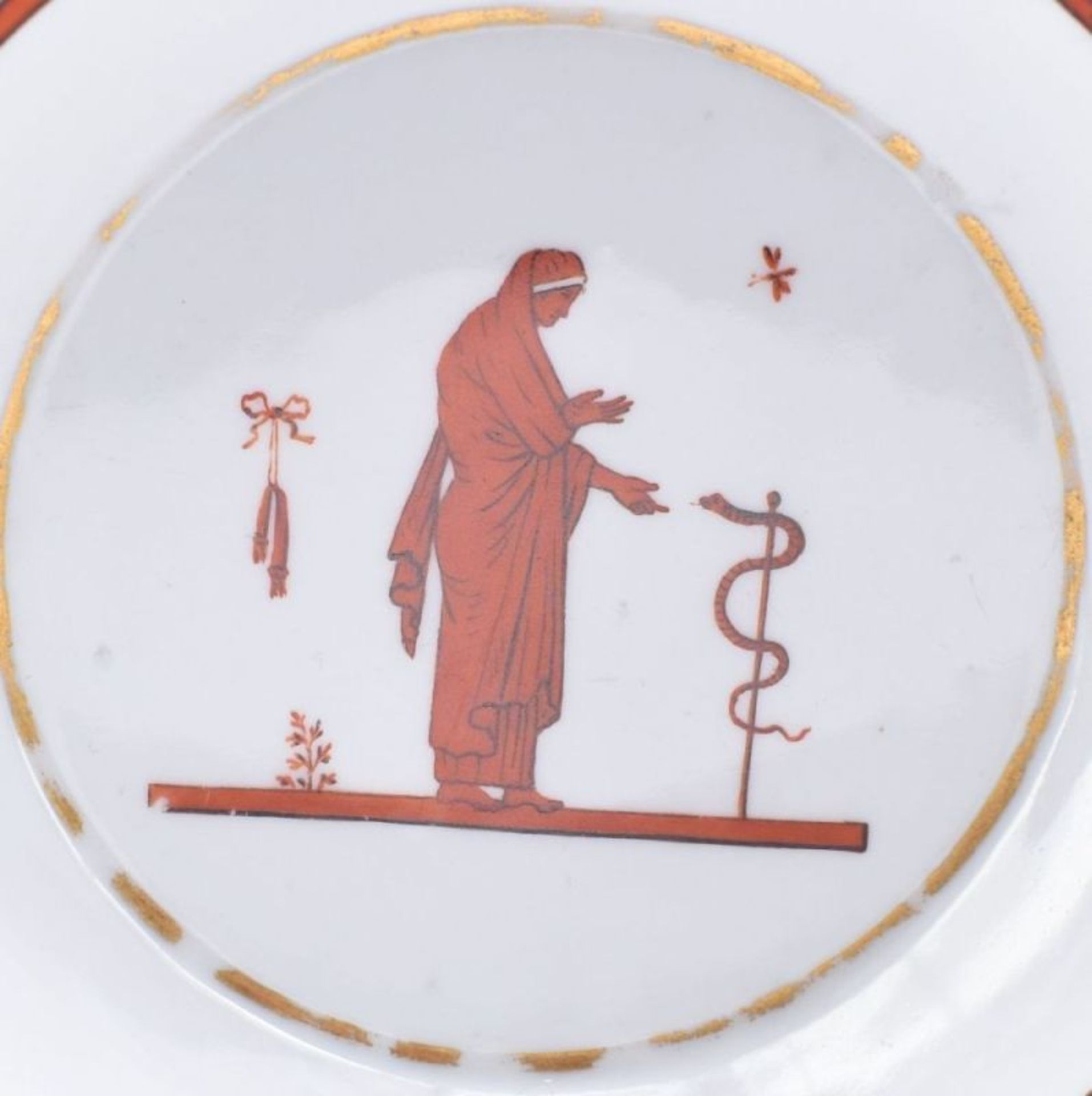 Empire-Tasse und Untertasse mit mythologischen Figuren, Fürstenberg, um 1800 - Image 4 of 6