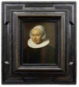 Bildnis einer Dame mit Haube, Amsterdamer Meister des 17. Jh.