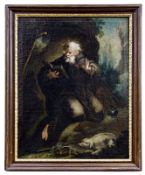 Der heilige Antonius Abbas als Einsiedler, Venezianischer Maler des 18. Jahrhunderts
