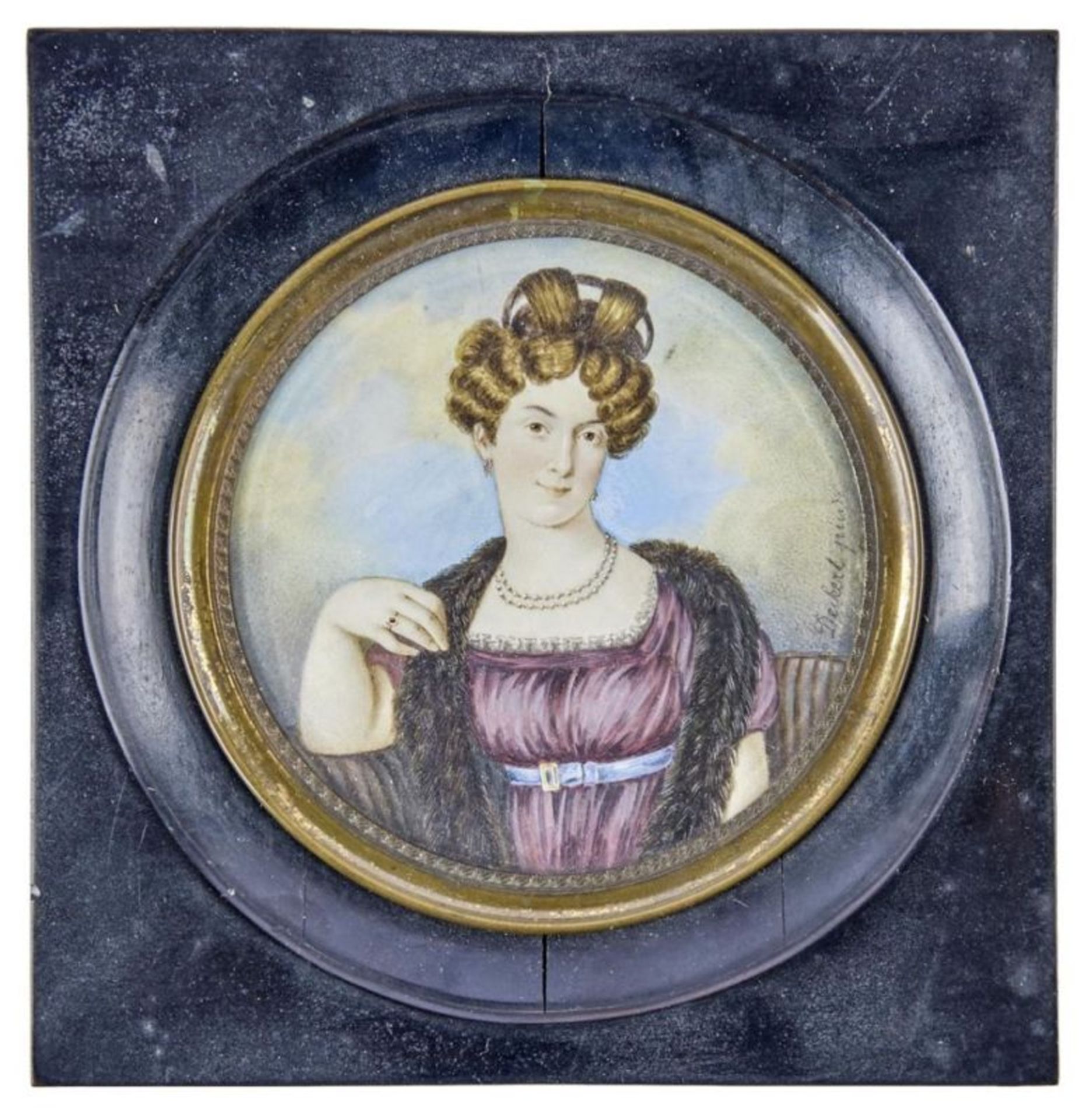 Miniaturportrait einer Dame, 1. H. 19. Jh.