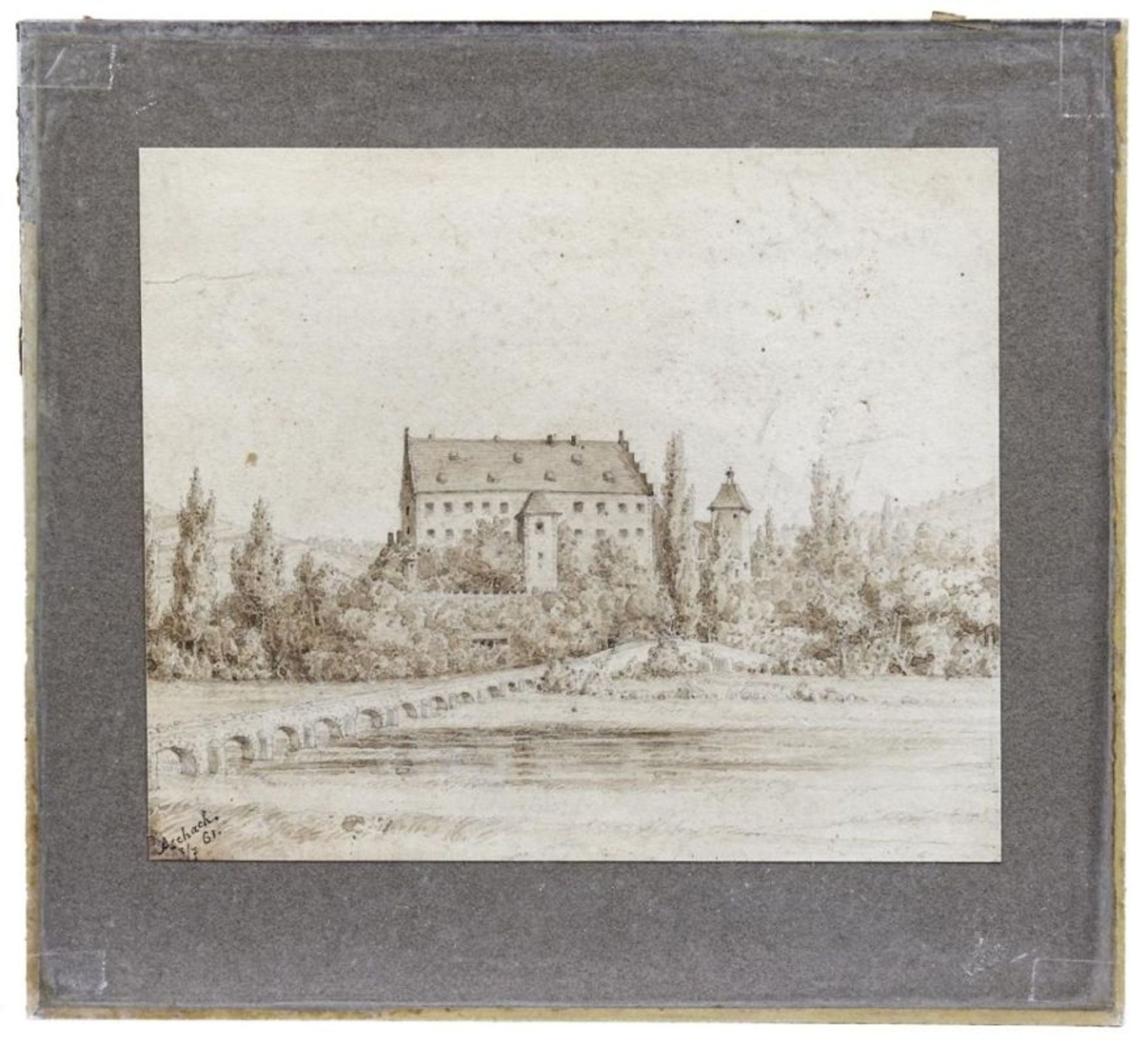 Blick auf Schloss Aschach, 19. Jh.