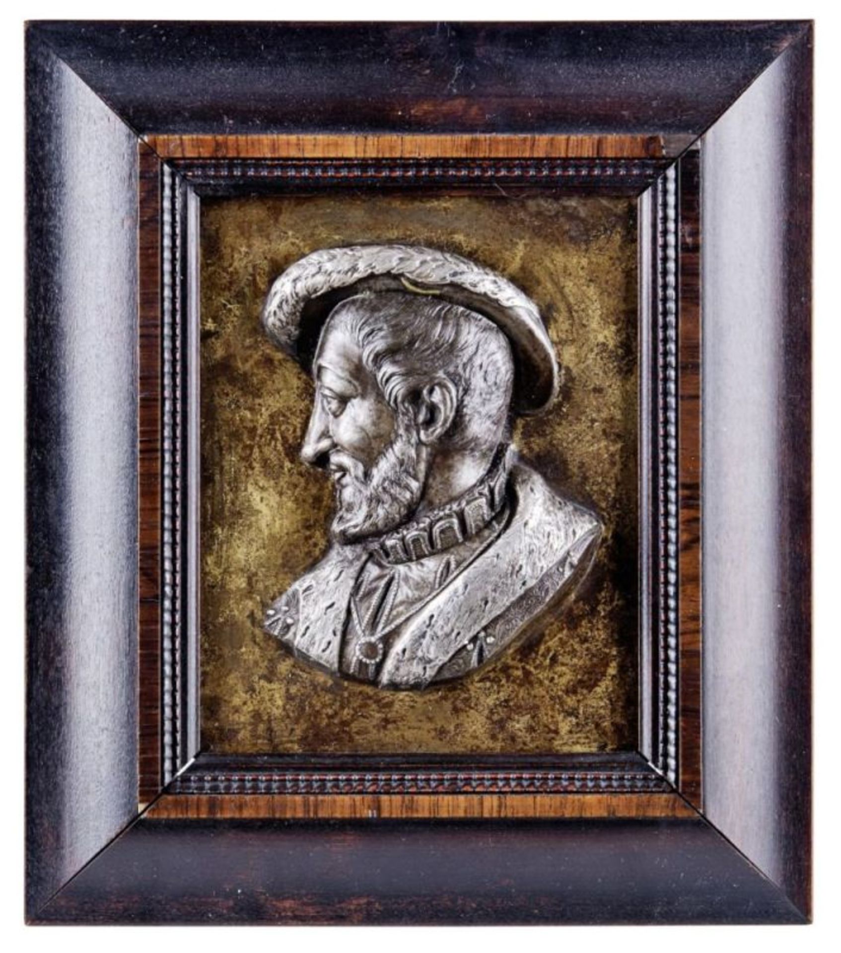 Paar Portraitreliefs eines Königspaares, Wohl 17. Jh. - Image 3 of 4