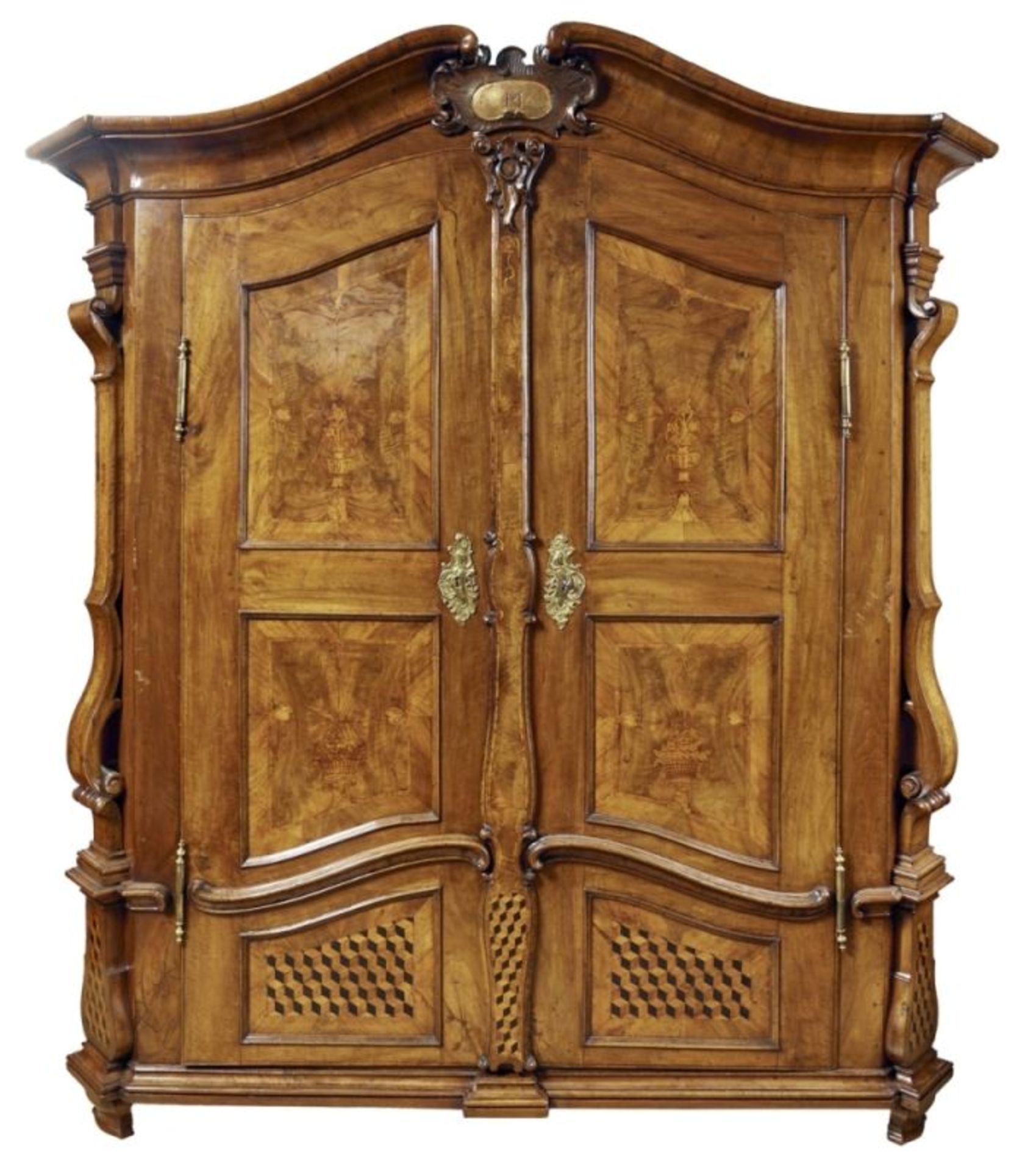 Barocker Hallenschrank, Mainz od. Mainfranken, 1. H. 18. Jh.