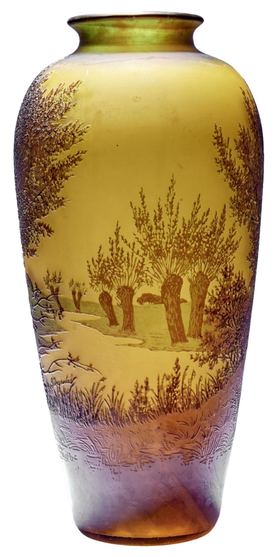 Große Landschaftsvase, Saint Louis, Münzthal bei Lemberg - um 1900