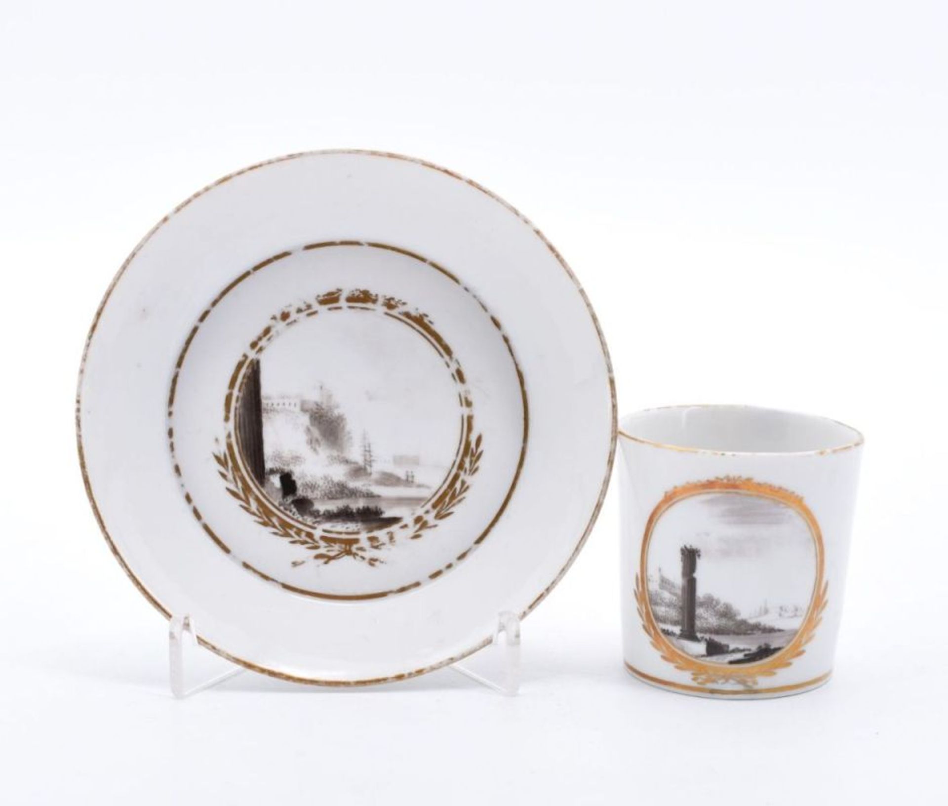 Tasse und Untertasse, Rauenstein, um 1800 - Bild 2 aus 6