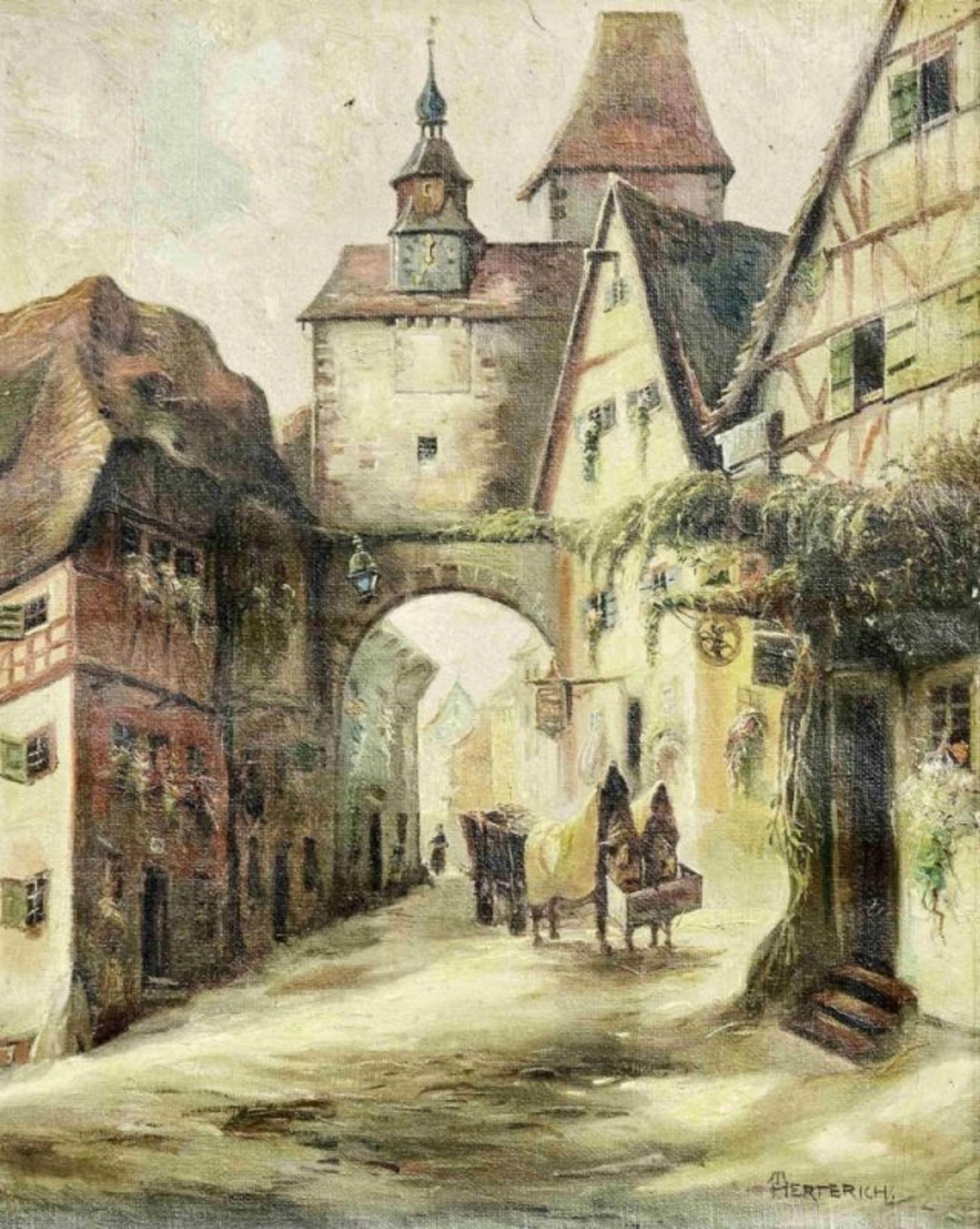 Herterich, Max: Blick auf den Röderbogen in Rothenburg - Bild 2 aus 2