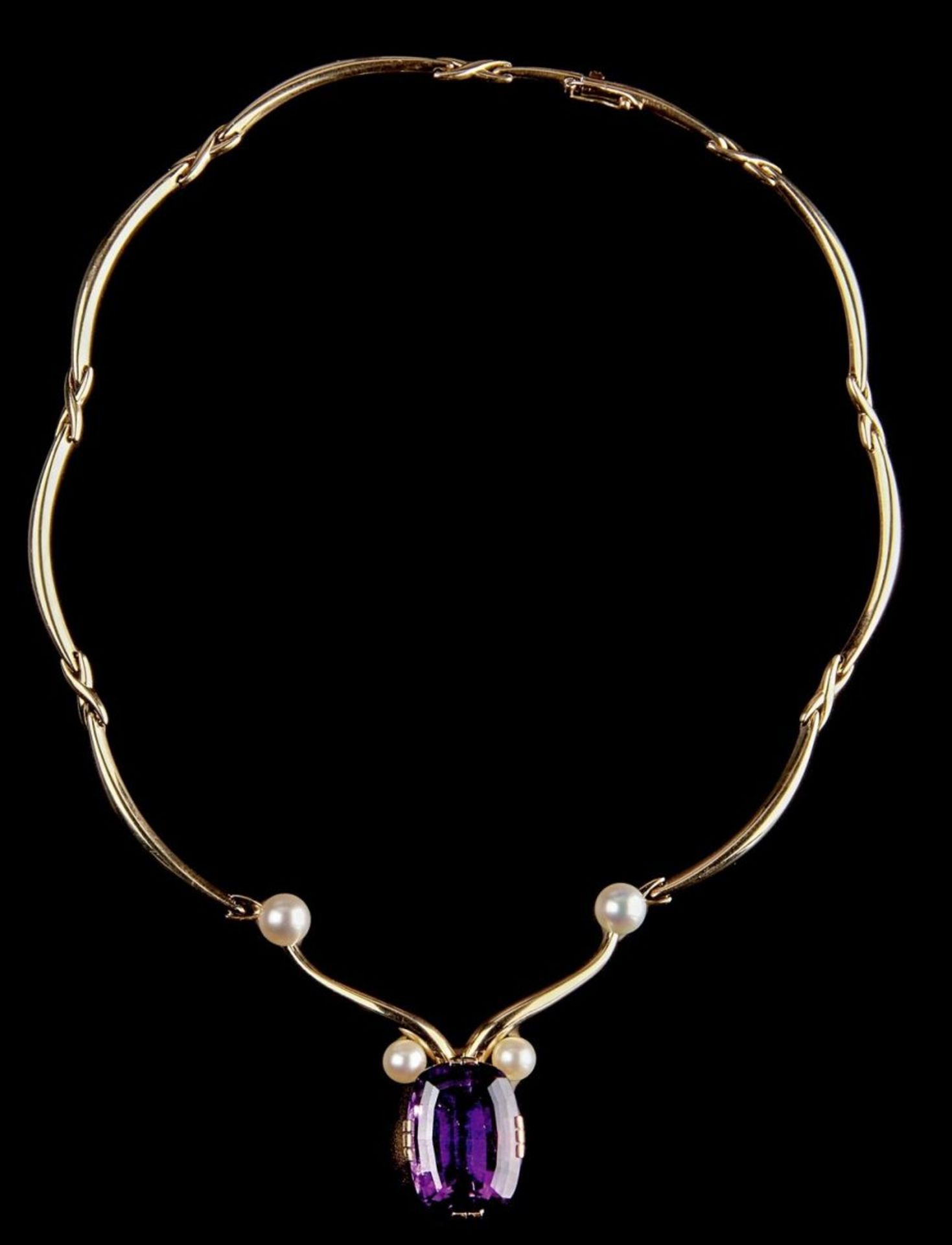 Design-Collier mit Amethyst, Paul Asger Larsen, Hillerød - 1960er Jahre