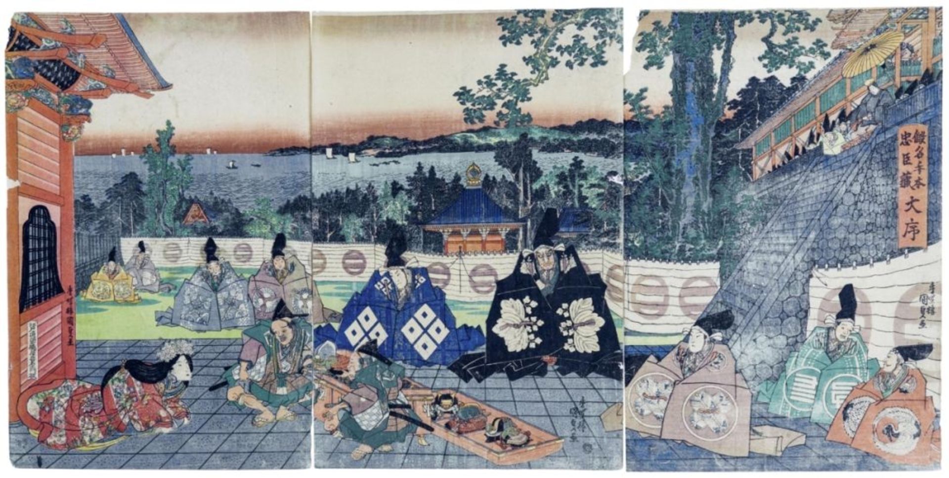 Utagawa Kunisada (Toyokuni III.): Triptychon zu einem Theaterstück