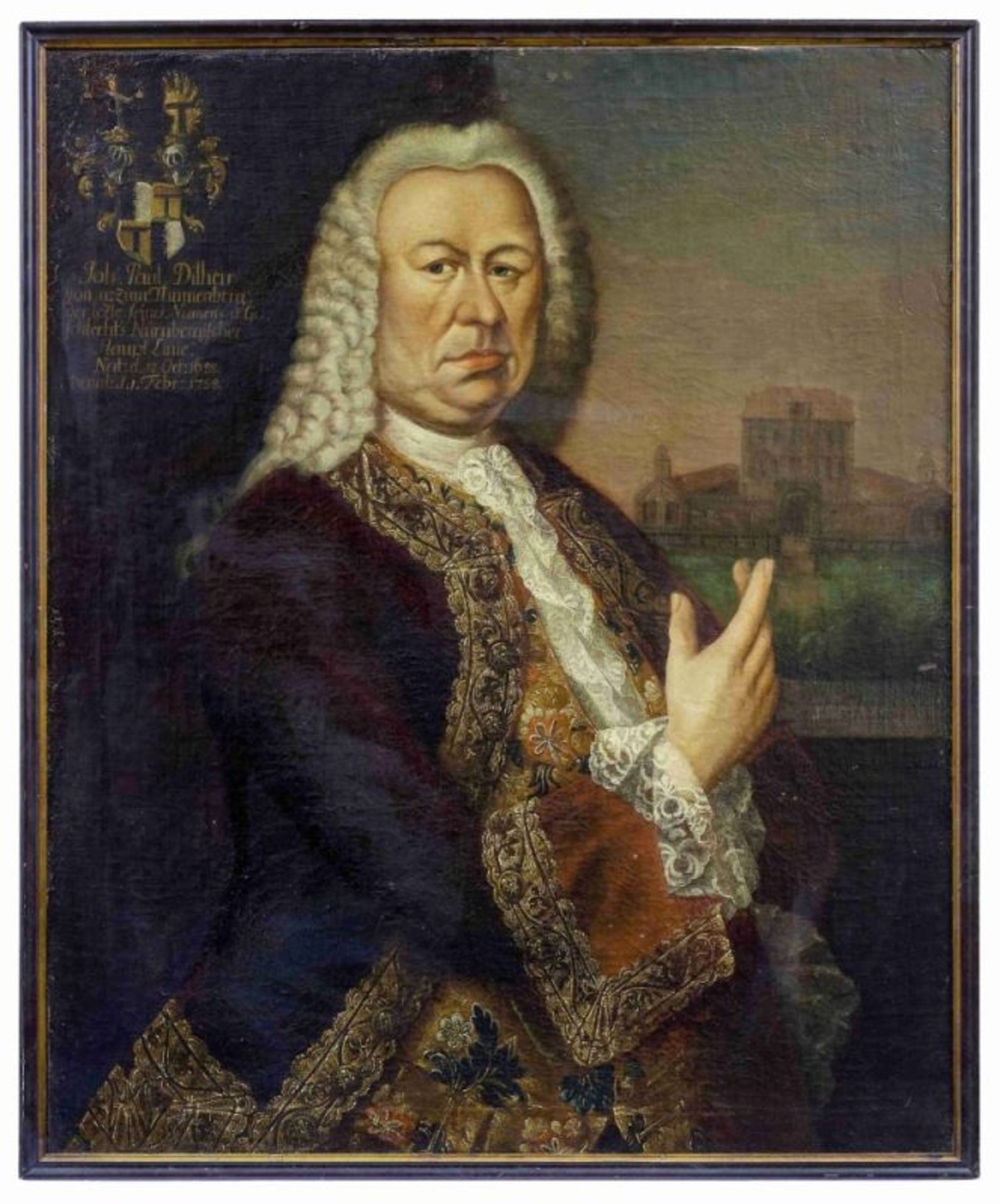 Portrait des Johann Paul Dilherr von und zum Thumenberg, Deutsche Schule des 18. Jh.
