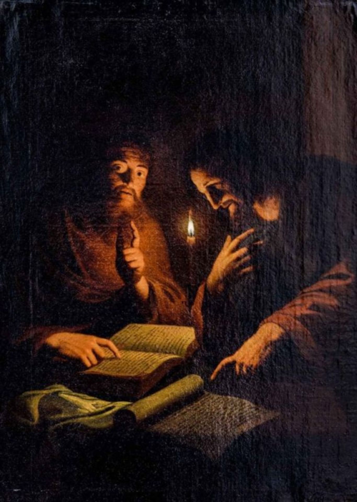 Honthorst, Gerrit van (Attrib.): Jesus im Nachtgespräch mit Nikodemus - Bild 2 aus 2