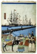 Utagawa Yoshitora: Der Hafen von London (Igirisu Rondon no kaiko)