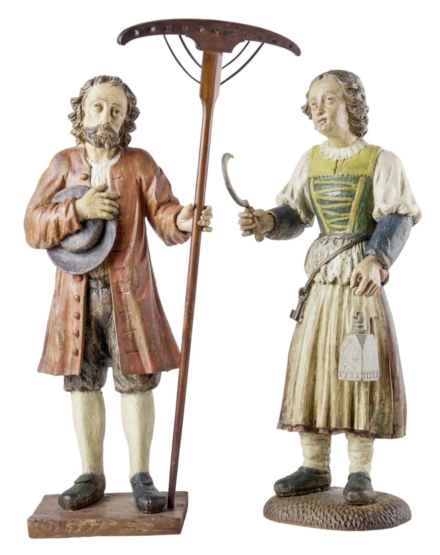 Skulpturen der Heiligen Isidor und Notburga, 18. Jh.