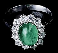 Smaragd-Brillant-Ring, 1970er Jahre