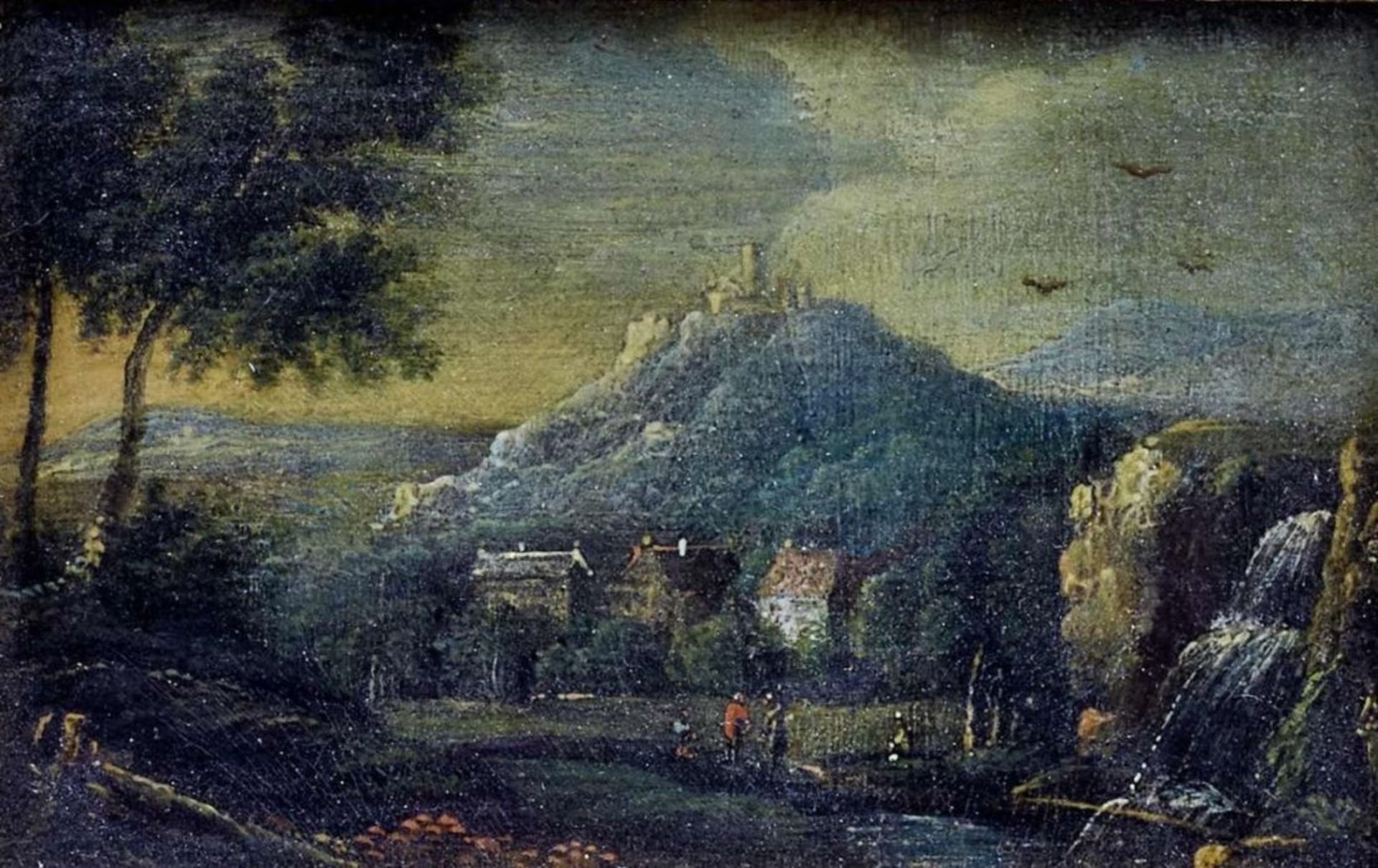 Kleines Landschaftsbild, Nürnberger Schule, 1. Viertel des 18. Jahrhunderts - Bild 2 aus 2